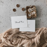 Klassische Minimalistische Hochzeit Dankeskarte<br><div class="desc">Diese kalligraphische klassische minimalistische Hochzeit Dankeschön-Karte ist perfekt eine rustikale Hochzeit. Das Design besticht durch einen eleganten Kalligraphie-Schriftart in weißem Hintergrund.</div>