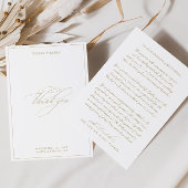 Klassische Minimalistische Hochzeit Dankeskarte