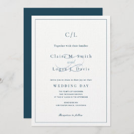 Klassische Minimalistische Hochzeit eines Blue Mon Einladung