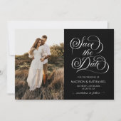 Klassische Minimalistische Hochzeit mit elegantem  Save The Date (Vorderseite)