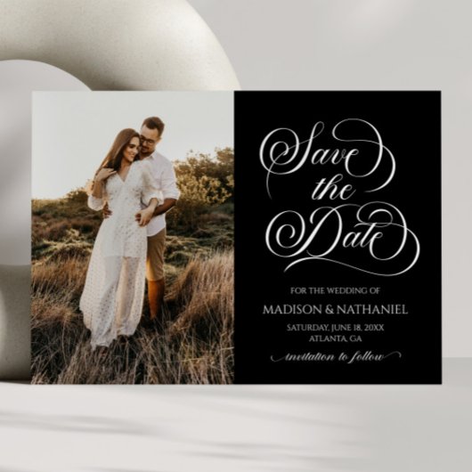 Klassische Minimalistische Hochzeit mit elegantem  Save The Date