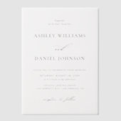 Klassische Minimalistische Hochzeit Pergament Einladungen (Vorderseite)