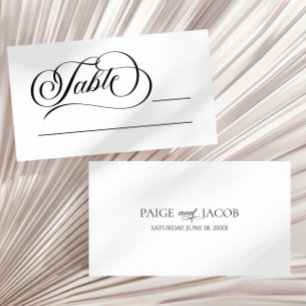 Klassische Minimalistische Hochzeit Platzkarte