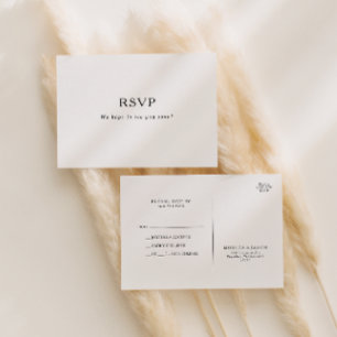 Klassische Minimalistische Hochzeit RSVP Postkarte