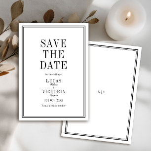 Klassische Minimalistische Hochzeit - Termin vorme Einladung