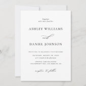 Klassische Minimalistische Hochzeitseinladung Einladung (Vorderseite)