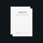 Klassische Minimalistische Hochzeitsratenkarte Hinweiskarte<br><div class="desc">Diese klassische minimalistische Hochzeitsratenkarte eignet sich hervorragend für ein einfaches und elegantes Ereignis. Die Vintage Schwarz-Weiß-Typografie verleiht ihr eine klassische formale Touch. Behalt es so,  wie es ist,  oder wähle es aus,  um es mit Kunstwerken oder Grafiken deiner Wahl zu personalisieren.</div>