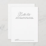 Klassische Minimalistische Hochzeitstiefelder-Kart Postkarte<br><div class="desc">Diese eleganten,  minimalistischen Eimerkarten sind die ideale Wahl für einen rustikalen Hochzeitsempfang oder ein Brautparty. Das einfache und elegante Design zeichnet sich durch klassische und extravagante Schriftzeichen in Schwarz und Weiß aus. Ändern Sie den Wortlaut in Anzug jedes Lebensereignisses. Das Schild der Schaufelliste wird separat verkauft.</div>