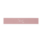 Klassische Minimalistische Monogram Rosa Hochzeit Einladungsbanderole (Flach)