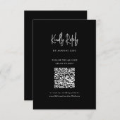 Klassische Minimalistische QR-Code-Skripte Hochzei RSVP Karte (Vorne/Hinten)
