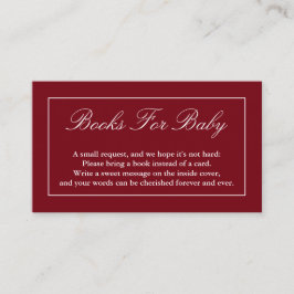 Klassische Minimalistische rote Bücher für Baby Begleitkarte