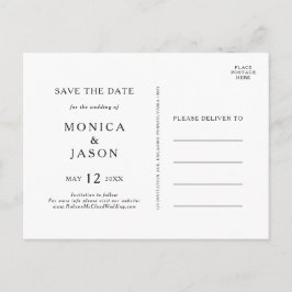 Klassische Minimalistische Save the Date Postkarte