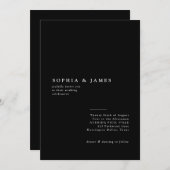 Klassische Minimalistische Schwarz-Weiß-Hochzeit Einladung (Vorne/Hinten)