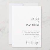 Klassische Minimalistische Schwarz-Weiß-Hochzeit Einladung (Vorderseite)