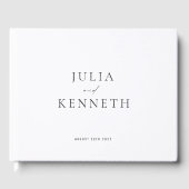 Klassische Minimalistische Schwarz-Weiß-Hochzeit Gästebuch (Vorderseite)