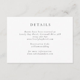 Klassische Minimalistische Schwarz-Weiß-Hochzeitsd Begleitkarte