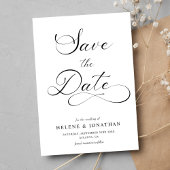 Klassische Minimalistische Schwarz-weiße Hochzeit Save The Date