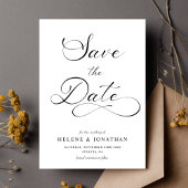 Klassische Minimalistische Schwarz-weiße Hochzeit Save The Date