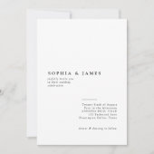 Klassische Minimalistische Schwarze Hochzeit Einladung (Vorderseite)