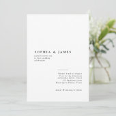 Klassische Minimalistische Schwarze Hochzeit Einladung (Stehend Vorderseite)