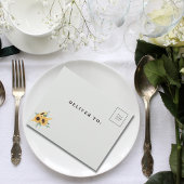 Klassische Minimalistische Sonnenblumenarche Grün All In One Einladung