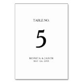 Klassische Minimalistische Tischnummer (Rückseite)