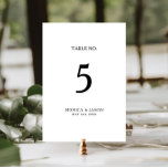 Klassische Minimalistische Tischnummer<br><div class="desc">Diese klassische minimalistische Tischnummer ist ideal für eine einfache und elegante Hochzeit. Die Vintage Schwarz-Weiß-Typografie verleiht ihr eine klassische formale Touch. Behalt es so,  wie es ist,  oder wähle es aus,  um es mit Kunstwerken oder Grafiken deiner Wahl zu personalisieren.</div>