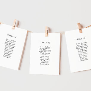 Klassische Minimalistische Tischnummer