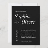 Klassische Minimalistische Typografie in Schwarz u Einladung (Vorderseite)