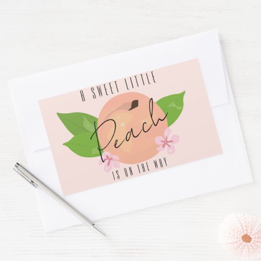 Klassische Minipfirsichdusche Rechteckiger Aufkleber (Umschlag)