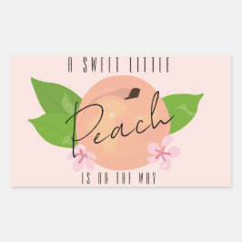 Klassische Minipfirsichdusche Rechteckiger Aufkleber