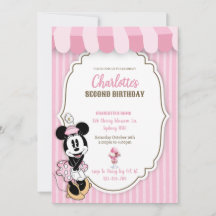 Klassische Minnie-Eisdieleinladung 