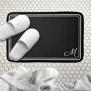 Klassische Mit Monogramm Schwarz-Weiß-Hotelchic Badematte