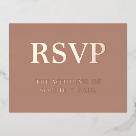 Klassische Mocha Song Choice Foil RSVP Card Folie Einladungspostkarte