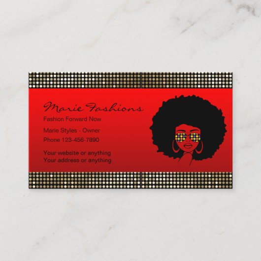 Klassische Mode-Red Business Cards Visitenkarte (Vorderseite)