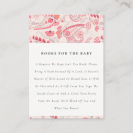 Klassische moderne Blush-Paisley Bücher für Babydu Begleitkarte