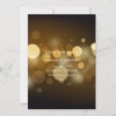 Klassische moderne Bokeh-Hochzeitslichter Termin m Save The Date (Vorderseite)