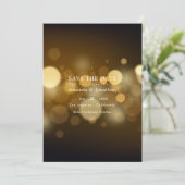 Klassische moderne Bokeh-Hochzeitslichter Termin m Save The Date (Stehend Vorderseite)