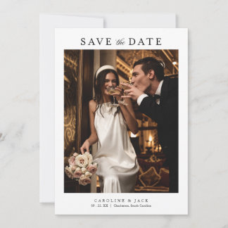 Klassische Moderne Chic-Foto-Hochzeit Save The Date