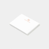 Klassische, moderne, einfache, saubere Orange Mono Post-it Klebezettel (angewinkelt)