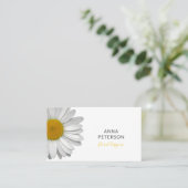 Klassische Moderne Elegante Daisy Blume auf Weiß Visitenkarte (Stehend Vorderseite)