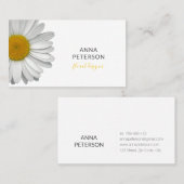 Klassische Moderne Elegante Daisy Blume auf Weiß Visitenkarte (Vorne/Hinten)