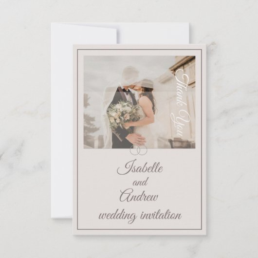 Klassische Moderne Elegante Minimalistische Hochze Einladung (Vorderseite)