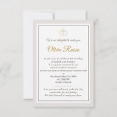 Klassische Moderne Elegante Minimalistische Hochze Einladung (Rückseite)