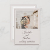 Klassische Moderne Elegante Minimalistische Hochze Einladung (Vorne/Hinten)