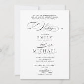 Klassische Moderne, elegante Script-Hochzeit Einladung (Vorderseite)