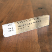 Klassische moderne Führungskraft Gold Beruflich Namensplakette (Seite)