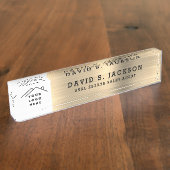 Klassische moderne Führungskraft Gold Beruflich Namensplakette (Seite)