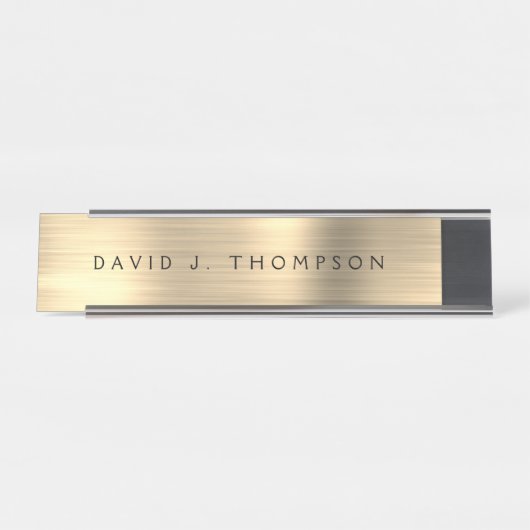Klassische moderne Führungskraft Gold Beruflich Schreibtischnamensplakette (Vorderseite )