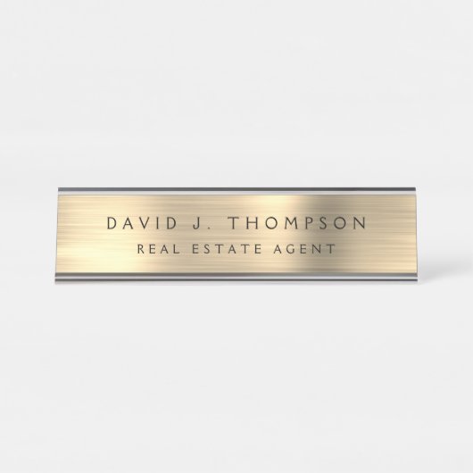 Klassische moderne Führungskraft Gold Beruflich Schreibtischnamensplakette (Vorderseite )